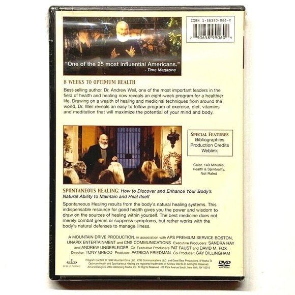 Spontaneous Healing/8 Weeks to Optimum Health (DVD, 2000, 2-Disc Set) Sealed - Picture 2 of 2
